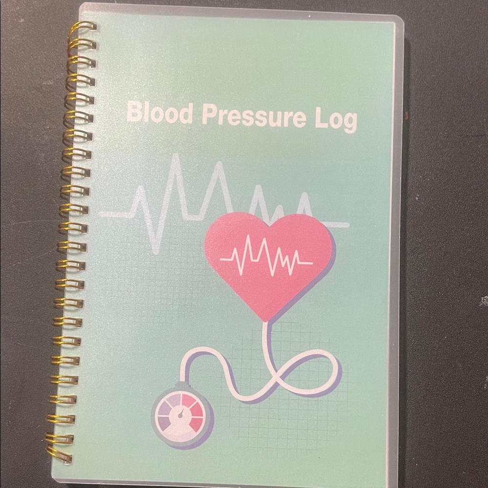 Blood Pressure Log Notebook with Heart Design